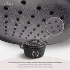Cuisinel Cast Iron Dutch Oven - 5-Quart Deep Pot + Lid + Pan Scraper + Handle Cover Grips - Large Pre-Seasoned Cooker for Baking Bread, Soup, Frying - Indoor/Outdoor Kitchen, Camping, Fire, BBQ Safe