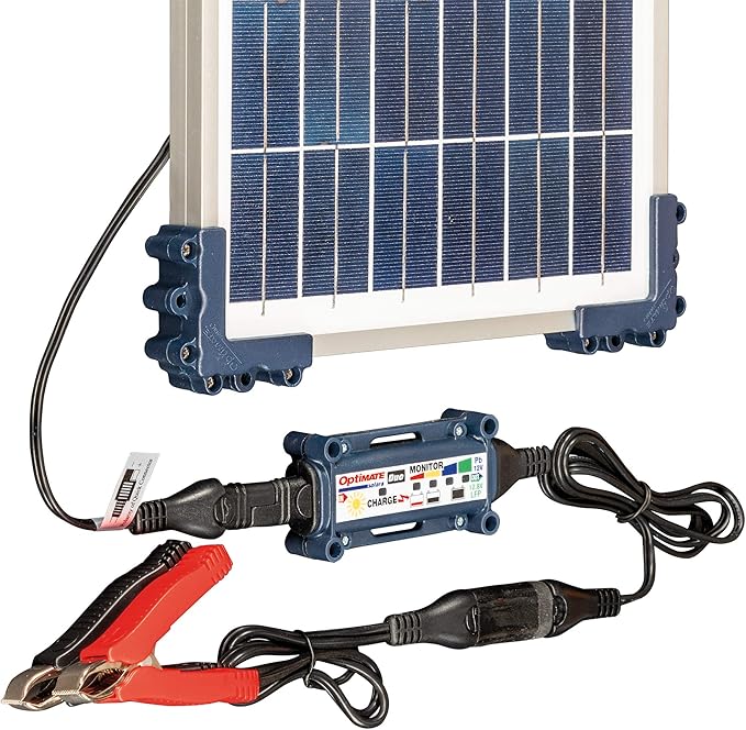 Optimate Solar Duo 10W Travel kit, TM522-D1TK, 6-Step 12V / 12.8V 0.8A Weatherproof Solar Battery Saving Charger & maintainer