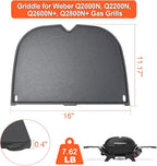 QuliMetal Cast Iron Grill Griddle for Weber Q2000N+, Q2200N+, Q2600N+, Q 2800N+ Gas Grills