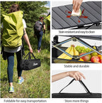 Anbte 3ft Aluminum Roll Top Camping Table, 2 Adjustable Height Camping Table Folding with Storage Net & Bag Lightweight Roll Up Table for Indoor Outdoor Backyard BBQ Patio Picnic, 32.2” X 16”, Black