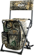Portal Backpack Cooler Chair Fishing Chairs with Backrest Folding Camping Stool Compact for Outdoors Hiking Hunting Travel, Supports 350 lbs Capacity