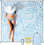 Beach Blanket Waterproof Sandproof Extra Large Beach Mat 79" X 83"/120"x108"for 1-8 Adults Quick Drying Durable Outdoor Picnic Mat for Beach Travel Camping Hiking