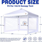 SCOCANOPY Clear Window Sidewall for 12x12 Canopy Frame, 3 Pack Sunwalls Only,(Light Grey)