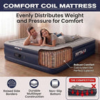 Pittman - Air Mattress Queen with Built in Pump - 18" Queen Air Mattress - Comfort Series Self Inflates & Deflates Fast - Easily Folds Away - Treat Your Guests to a Luxury Air Bed