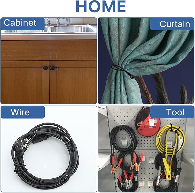 100 Pcs Bungee Cords with Ball, Small Bungee Cords Assorted Sizes with 4, 6, 8, 11 Inch, Heavy Duty UV Resistant Shock Cords, Elastic String Ties for Camping, Tent, Tarp and Canopy Shelter