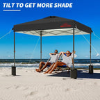10x10 Pop Up Canopy, Easy Up Canopy Tent, Heavy Duty Tents for Parties, One Person Set Up Event Tent, Black