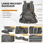 50L Military Tactical Backpack 3 Day Assault Pack Molle Daypack Hiking Backpack for Men and Women