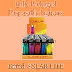 Disposable Lighters (Pack of 100) | Solar Lite® - Bonus Free 5-Pack lighters Included with Every 100pk Purchase.