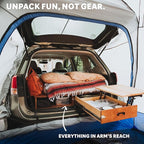Napier Sportz SUV Tent with Screen Room | 10'x10' Car Camping Tent with 7'x6' Screen Room and Awning | Fits All CUVs, SUVs, Minivans | Sleeps 6 Adults | Blue/Gray | Model 84000