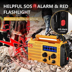 Emergency Weather Radio, 5 Ways Powered Crank Solar Radio, Portable AM/FM/SW/NOAA Weather Radio Battery Operated with Cellphone Charger, Camping Flashlight, Reading Lamp, SOS Alarm for Home Outdoor