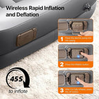 OGERY Inflatable Toddler Travel Bed with Cordless Rechargeable and Detachable Air Pump and Tent, Portable Kids Air Mattress with 4 Sides Safety Bumpers Ideal for Home, Grandma's, Camping, Traveling