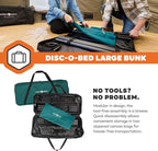 Disc-O-Bed Portable Cam-O-Bunk Bed Large 2 Adult Sleeping Cot for Camping, Green