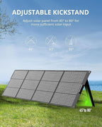 GROWATT 200W Solar Panels Portable for Power Station, 24V Solar Panel Waterproof IP67 Foldable Solar Charger with Adjustable Kickstands, Universal Connector, Dustproof for Camping RV Off Grid System