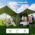 ABORON 2/6/8/10/12 Person Inflatable Camping Tent, Easy Setup Blow Up Tent with Hand Pump, PU3000mm Waterproof & Breathable 4 Season Glamping Tent for Outdoor Camping