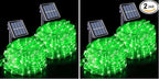 JMEXSUSS 2 * 200 LED Green Solar Rope Lights, 66ft IP 65 Waterproof Solar String Light Outdoor, 8 Modes Christmas Lights for Camp Trampoline Ladder Slide Tent (Pack of 2)