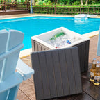 Giantex 10 Gallon 4-in-1 Cooler, Portable Ice Chest with Built-in Handle, Multifunctional Ice Cooler, Cocktail Side Table, Patio Bar Table, Outdoor Stool for Camping, Fishing, Picnic (Black)