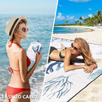 Beach Blanket Waterproof Sandproof Beach Mat 79" X 83"/10'x9'for 2-8 Adults Quick Drying Outdoor Picnic Mat Beach Accessories for Travel, Camping, Hiking