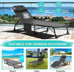 ABORON Patio Lounge Chair, Folding Guest Bed Cot for Adults, 500LB Heavy-Duty Capacity, Portable Extra Bed with Comfort Mat, Quick Fold Design for Indoor Guest Stays & Temporary Use