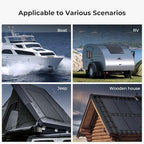 BougeRV Arch 100 Watt Fiberglass Flexible Solar Panel 23% High-Efficiency, 270° Lightweight Portable Bendable 12 Volts 10BB Mono Cell for RV Camping Home Boat Marine Curve Surface Black
