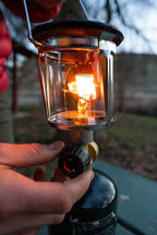 Stansport Propane Mantel Lantern – Outdoor Light with Adjustable Brightness, Carry Handle, Ventilated Hood, High-Output, Portable, for Emergency, Backpacking, Camping – Mantels Included
