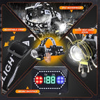 LED Headlamp Rechargeable 1000 Lumens Super Bright with 10 Modes & Motion Sensor, 2 Pack Head Lamp with Zoomable, IPX7 Waterproof, 135°Adjustable for Outdoor Hiking Camping
