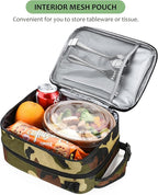 Tirrinia Expandable Insulated Lunch Bag for Men Women – Leakproof Reusable Cooler LunchBox for Kids & Adults with Shoulder Strap, Perfect for Work, School, Office, Travel,Camo