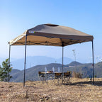 MOQI 10x10 Canopy Replacement Top Cover with 2 Air Vents, Silver Coated Waterproof 150D Oxford Fabric Pop Up Tent for Straight Leg Gazebo Garden Patio Camping Picnic (Khaki, 10x10 ft)