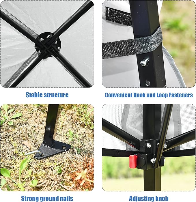 Fireflowery 7’ x 7’ Pop Up Canopy Tent, Portable Shelter Canopy w/Backpack, Outdoor Instant Canopy Tent, Lightweight & Compact for Hiking, Fishing, Camping, Picnic (7'x7' Base, 6'x6' top)