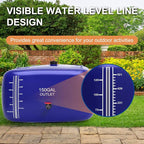 150 Gallon Water Storage Bladder - 1000D PVC RV Water Tank, Portable Collapsible Storage Bladder Containers for Gardens, Camping, Emergency Use, Blue