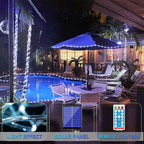 ANJAYLIA 66FT 200 LED Solar Rope Lights Outdoor Waterproof, Solar Powered Rope String Lights with 8 Modes & Timer Remote, for Outdoor, Patio, Garden, Camping, Holiday & Christmas Décor Cool White