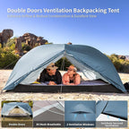 Naturehike Mongar Base 2-3 Person Camping Tent, Lightweight Waterproof Backpacking Tent with Footprint