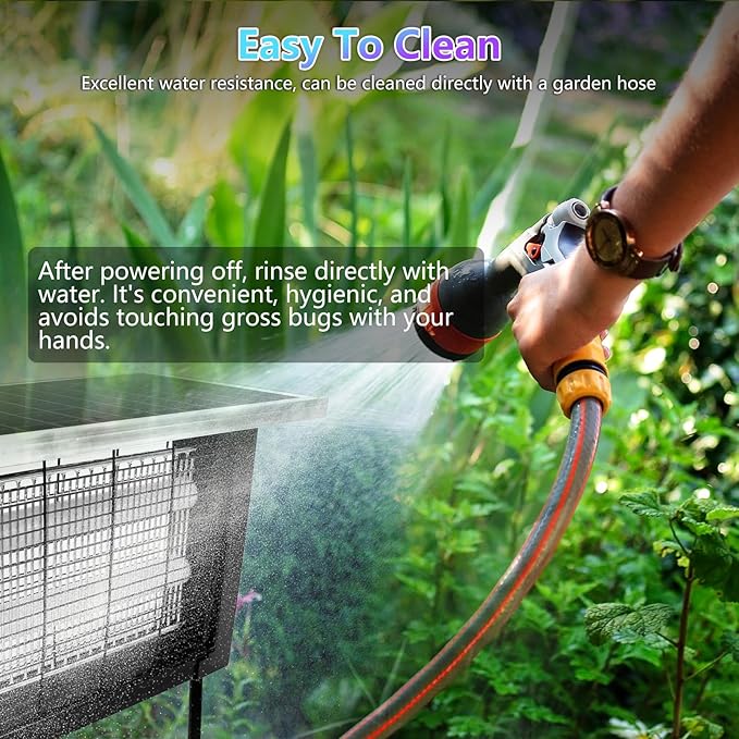 Solar Bug Zapper for Outdoor with 13FT Extension Cord for 2500 sq.ft, Portable Rechargeable Electric Mosquito Zapper with High Powered, Waterproof Solar Zapper for Patio Garden Backyard RV Camping