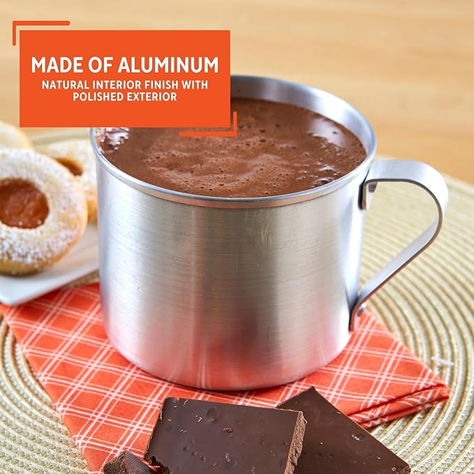 IMUSA 1.25 Quart Aluminum Mug for Stovetop Use or Camping