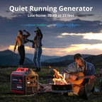 3800W Portable Inverter Generator, Gas Powered with CO Sensor, Digital Display, Super Quiet and Lightweight Generator for Camping, Home Emergency Use, Tailgating, RV Ready, EPA Compliant