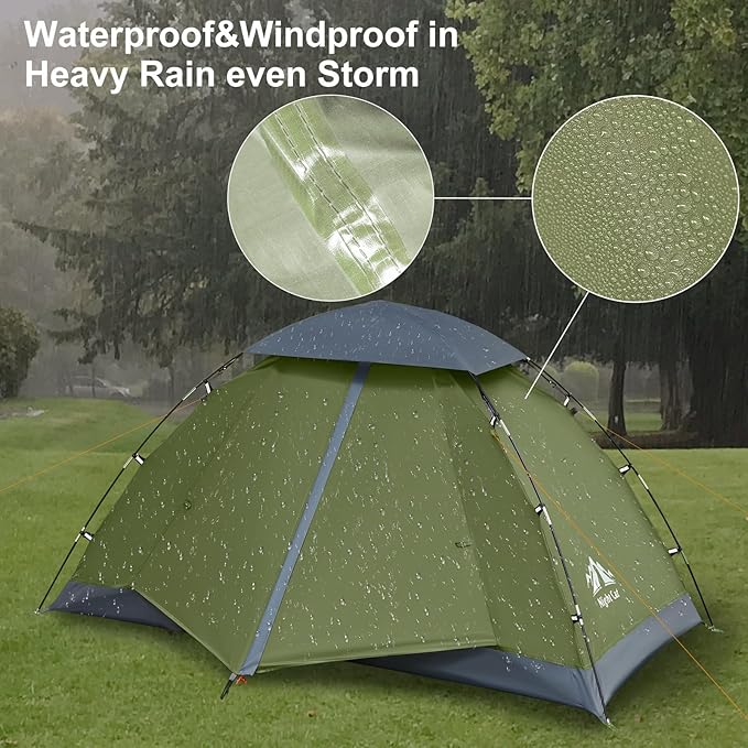 Night Cat Upgraded Backpacking Tents with Internal-Frame Hiking Backpack 100L for 1 2 Persons Easy Clip Setup Camping Tent Adults Scouts Heavy Rainproof Compact Lightweight,Single-Size