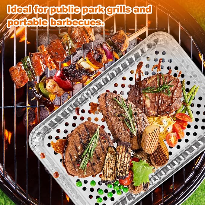 CYEAH 20 Pcs Aluminum Foil Pans, 16 x 12 in Large Aluminum Pans, Aluminum Cookie Sheets for Baking, BBQ Grill Topper Pan for Food Prepping, Outdoor Cooking and Camping