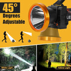 Lokilo Ultra-Bright LED Headlamp,High Lumen Rechargeable and Waterproof Headlight with Adjustable Headband for Night Work and Outdoor Use (Golden-Yellow Light)