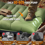 Camping Sleeping Pad, Thick 5 Inch Camping Mat with Pillow Built-in Foot Pump Ultralight Inflatable Sleeping Pads for Camping, Backpacking, Hiking, Tent