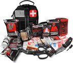 Survival First Aid Kit with Israeli Bandage, Chest Seal, Tourniquet, Splint, Tactical Military Combat Molle IFAK for Wound Care, Bleeding Control, Trauma Hemorrhage and More (Black)