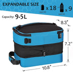 Tirrinia Expandable Insulated Lunch Bag for Men Women – Leakproof Reusable Cooler LunchBox for Kids & Adults with Shoulder Strap, Perfect for Work, School, Office, Travel,Blue