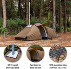 POMOLY Tunnel Tent for 1-2P Camping, Locomotive 2 Chimney Tent for 4 Season Hiking, Backpacking, Hunting (Without a Ground Sheet)