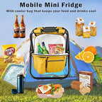 Kikerike Backpack Stool Cooler Chair Heavy Duty 300 LBS Max Load Portable Lightweight Stool Backpack Folding Fishing Cooler Seat for Camping Hunting Fishing - Yellow