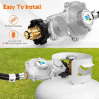 GasSaf 10FT 2 Stage Propane Regulator with Hose, Dual-Stage Propane Regulator for RV, Generator, Camp Stove, Gas Grill, and Heater - CSA Certified