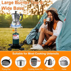 Camping Stove Propane Burner, Portable Camp Stove with Foldable Gas Tank Base, Adjustable Flame Backpacking Cooker for Camping, Small Single Burner Propane Stoves Kit for Hiking Tent Outdoor Cooking
