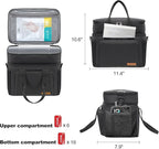 Lunch Bag-Double Deck Insulated Lunch Box for Men Women, Soft Leakproof Thickened Cooler Bag for Work , Picnic, Outdoor, Camping, Travel with 2 Ice Packs(Black，15L)