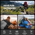 Single Sleeping Bag for Adults Kids 3-Season, Lightweight Waterproof Ripstop, Dual Zipper Bottom Vent, Compression Sack, Portable Camping Hiking Backpacking Gear