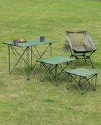 iClimb Ultralight Compact Camping Folding Beach Chair with Anti-Sinking Large Feet and Back Support Webbing (Green - Square Frame - 2PC)