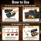 Enhon Cast Iron Baked Potato Cooker Latch, Cast Iron Potato Roaster for Wood Burners, Multifuel Stoves and Open Fires, Campsite Cooker for Flavorful Potatoes, Uniform Heating