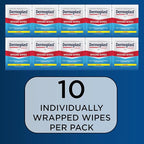 Dermoplast Wound Wipes, Medicated Antiseptic Wipes, First Aid Cloths, Analgesic for Minor Cuts, Scrapes and Burns on The Go, Sting Free Formula, 10 Individual Cloths (Packaging May Vary)