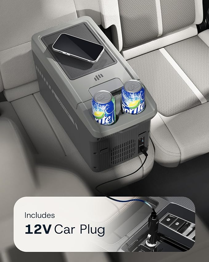 Upstreman Personal Electric Cooler/Warmer, 8L Capacity, All Season Portable Car Fridge with 12V DC and Shoulder Strap, Car Cooler for Road Trips, Camping and Daily Use-AR11